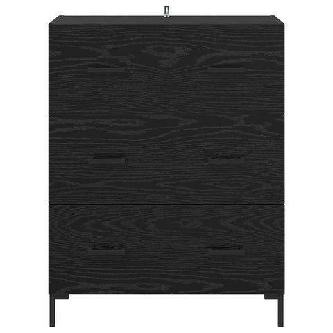 vidaXL Sideboard Black Oak 69.5 x 34 x 90 cm Engineered Wood and Iron