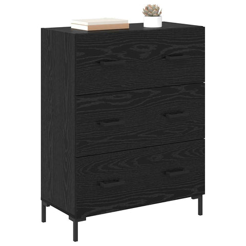 vidaXL Sideboard Black Oak 69.5 x 34 x 90 cm Engineered Wood and Iron