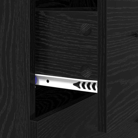 vidaXL Sideboard Black Oak 69.5 x 34 x 90 cm Engineered Wood and Iron