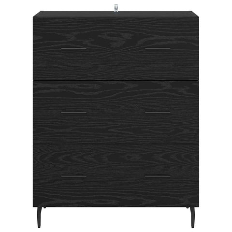 vidaXL Sideboard Black Oak 69.5 x 34 x 90 cm Engineered Wood and Iron