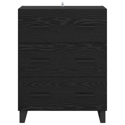 vidaXL Sideboard Black Oak 69.5 x 34 x 90 cm Engineered Wood and Iron