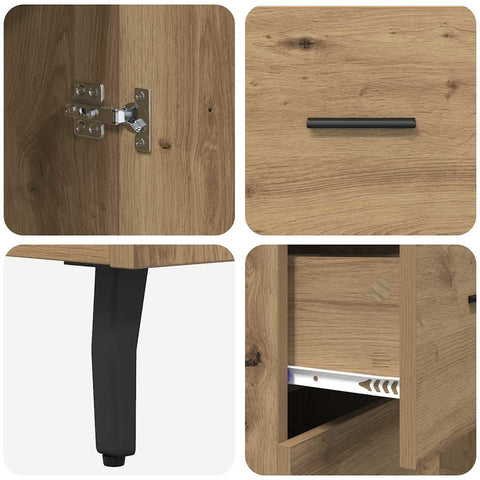 vidaXL Sideboard with Drawer Artisan Oak 69.5 x 34 x 90 cm