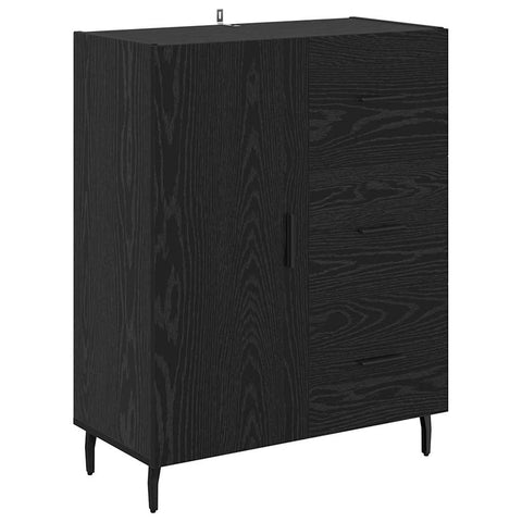 vidaXL Sideboard Black Oak 69.5 x 34 x 90 cm Engineered Wood and Iron
