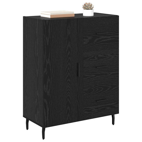vidaXL Sideboard Black Oak 69.5 x 34 x 90 cm Engineered Wood and Iron