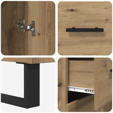 vidaXL Sideboard with Drawer Artisan Oak 69.5 x 34 x 90 cm