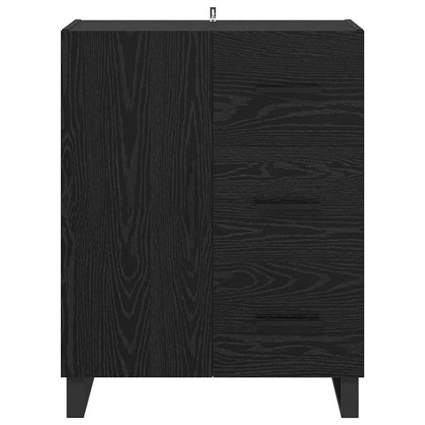 vidaXL Sideboard Black Oak 69.5 x 34 x 90 cm Engineered Wood and Iron