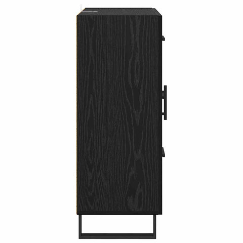 vidaXL Sideboard Black Oak 69.5 x 34 x 90 cm Engineered Wood and Iron