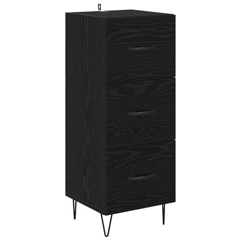 vidaXL Sideboard Black oak 34 x 34.5 x 90 cm Engineered wood