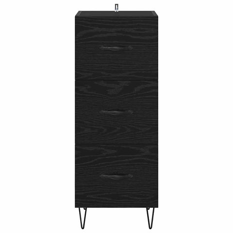 vidaXL Sideboard Black oak 34 x 34.5 x 90 cm Engineered wood