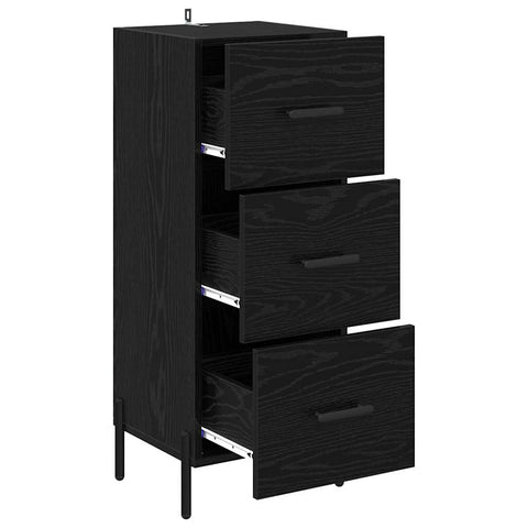 vidaXL Sideboard Black oak 34 x 34.5 x 90 cm Engineered wood