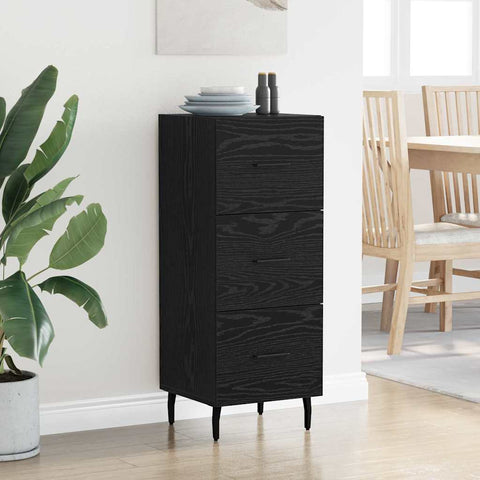 vidaXL Sideboard Black oak 34 x 34.5 x 90 cm Engineered wood