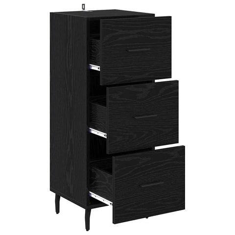 vidaXL Sideboard Black oak 34 x 34.5 x 90 cm Engineered wood