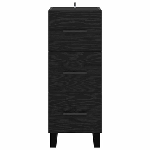 vidaXL Sideboard Black Oak 34.5 x 34 x 90 cm Engineered Wood and Iron