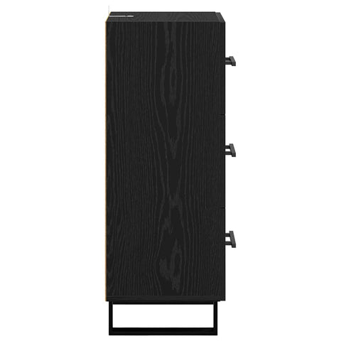 vidaXL Sideboard Black Oak 34.5 x 34 x 90 cm Engineered Wood and Iron