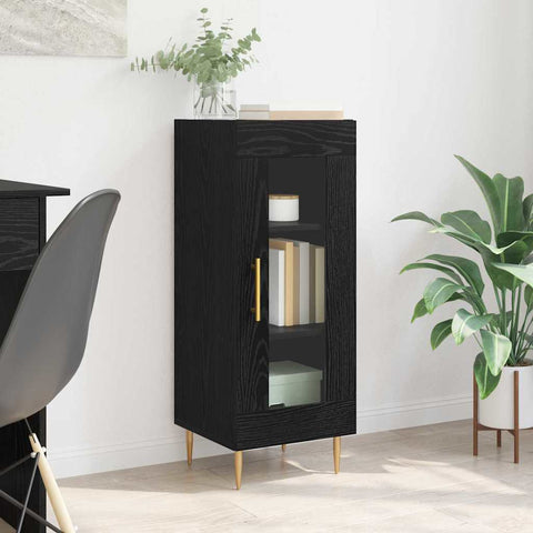 vidaXL Sideboard Black oak 34 x 34.5 x 90 cm Engineered wood