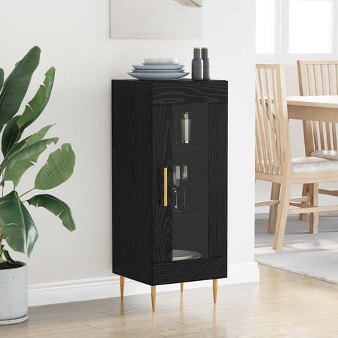 vidaXL Sideboard Black oak 34 x 34.5 x 90 cm Engineered wood