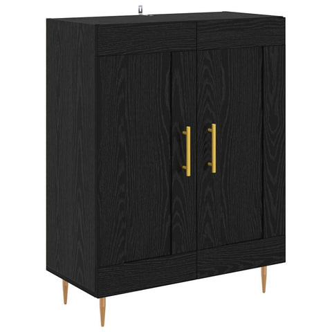 vidaXL Sideboard Black Oak 69.5 x 34 x 90 cm Engineered Wood and Iron