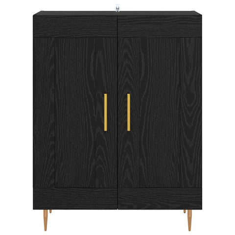 vidaXL Sideboard Black Oak 69.5 x 34 x 90 cm Engineered Wood and Iron