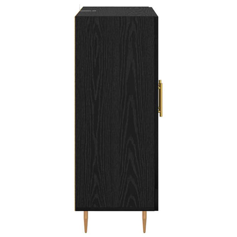 vidaXL Sideboard Black Oak 69.5 x 34 x 90 cm Engineered Wood and Iron
