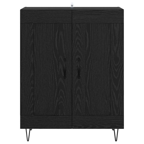 vidaXL Sideboard Black Oak 69.5 x 34 x 90 cm Engineered Wood and Iron