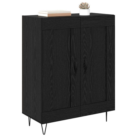 vidaXL Sideboard Black Oak 69.5 x 34 x 90 cm Engineered Wood and Iron