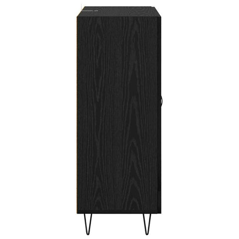 vidaXL Sideboard Black Oak 69.5 x 34 x 90 cm Engineered Wood and Iron
