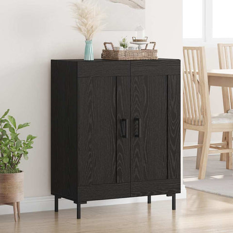 vidaXL Sideboard Black Oak 69.5 x 34 x 90 cm Engineered Wood and Iron
