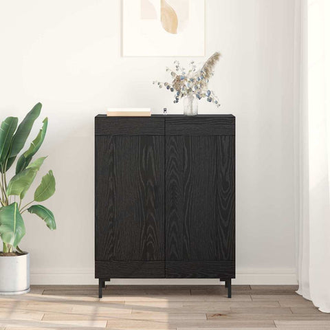 vidaXL Sideboard Black Oak 69.5 x 34 x 90 cm Engineered Wood and Iron