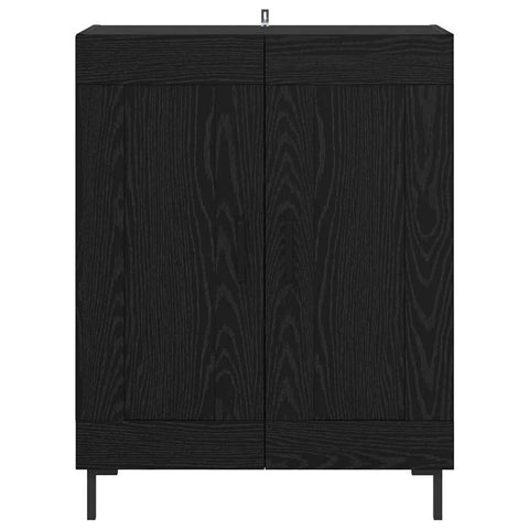 vidaXL Sideboard Black Oak 69.5 x 34 x 90 cm Engineered Wood and Iron