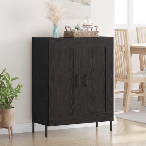 vidaXL Sideboard Black Oak 69.5 x 34 x 90 cm Engineered Wood and Iron
