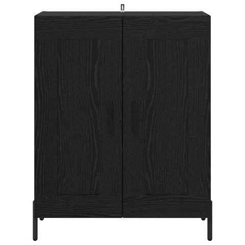 vidaXL Sideboard Black Oak 69.5 x 34 x 90 cm Engineered Wood and Iron