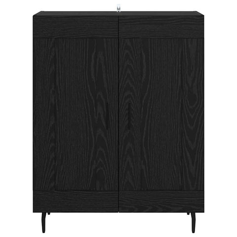 vidaXL Sideboard Black Oak 69.5 x 34 x 90 cm Engineered Wood and Iron
