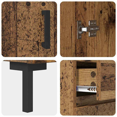 vidaXL Sideboard Old wood 69.5 x 34 x 90 cm Engineered wood