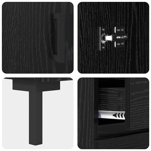 vidaXL Sideboard Black oak 69.5 x 34 x 90 cm Engineered wood