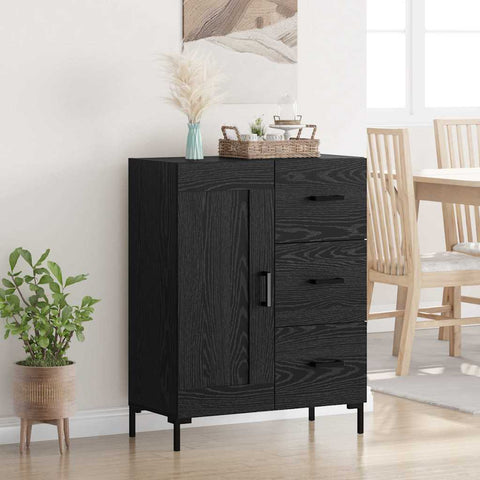 vidaXL Sideboard Black oak 69.5 x 34 x 90 cm Engineered wood