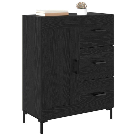 vidaXL Sideboard Black oak 69.5 x 34 x 90 cm Engineered wood