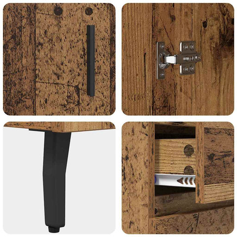 vidaXL Sideboard Old Wood 69.5 x 34 x 90 cm Engineered Wood and Iron