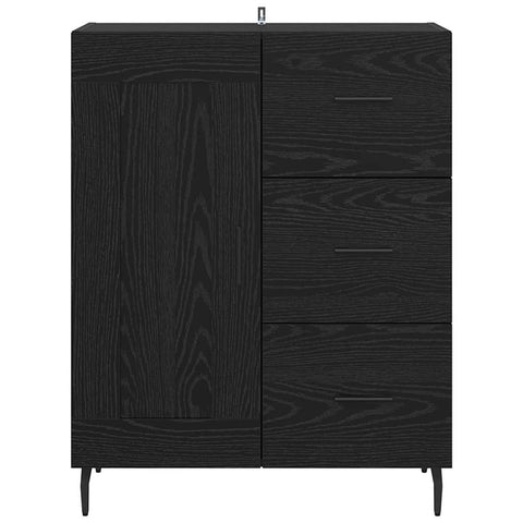 vidaXL Sideboard Black Oak 69.5 x 34 x 90 cm Engineered Wood and Iron