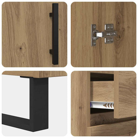 vidaXL Sideboard with Drawer Artisan Oak 69.5 x 34 x 90 cm