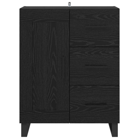 vidaXL Sideboard Black Oak 69.5 x 34 x 90 cm Engineered Wood and Iron