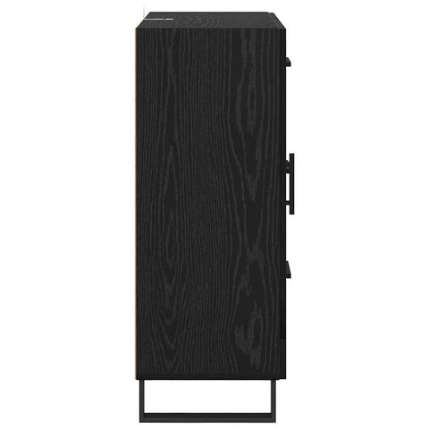 vidaXL Sideboard Black Oak 69.5 x 34 x 90 cm Engineered Wood and Iron