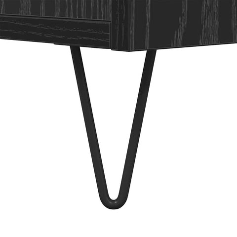 vidaXL Sideboard Black Oak 34.5 x 34 x 90 cm Engineered Wood and Iron