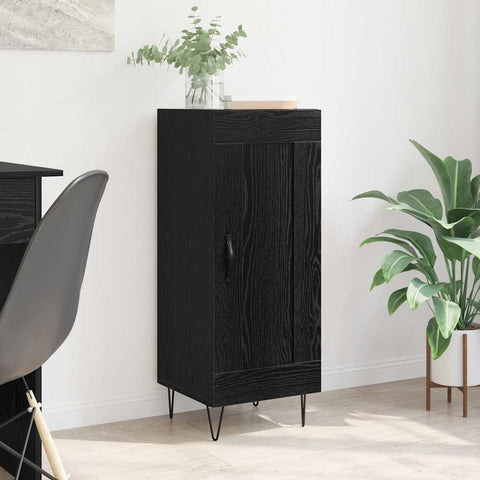 vidaXL Sideboard Black Oak 34.5 x 34 x 90 cm Engineered Wood and Iron