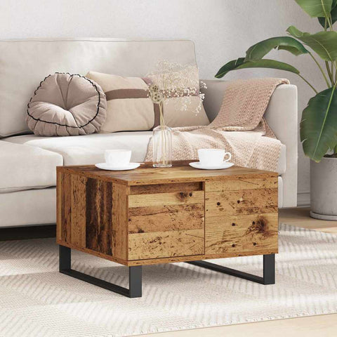 vidaXL Coffee Table Old wood 55 x 55 x 36.5 cm Engineered wood