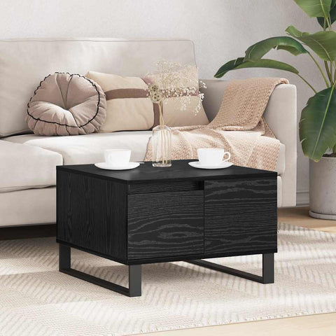 vidaXL Coffee Table Black oak 55 x 55 x 36.5 cm Engineered wood