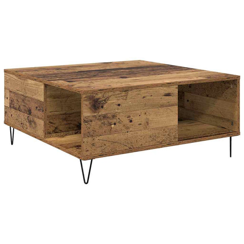vidaXL Coffee Table Old wood 80 x 80 x 36.5 cm Engineered wood