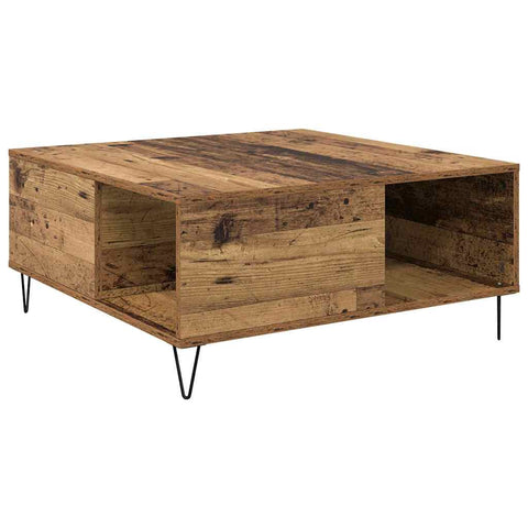 vidaXL Coffee Table Old wood 80 x 80 x 36.5 cm Engineered wood