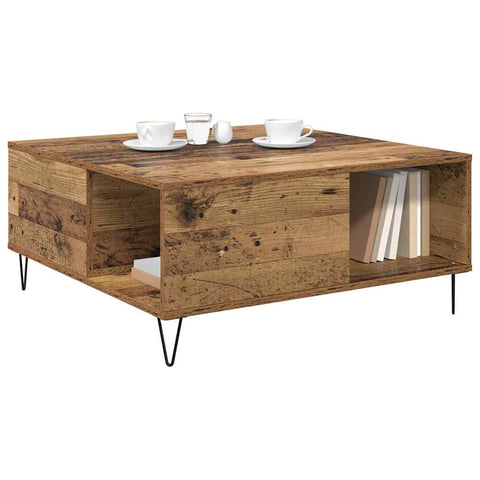 vidaXL Coffee Table Old wood 80 x 80 x 36.5 cm Engineered wood