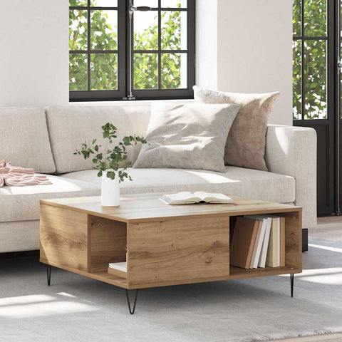 vidaXL Coffee Table Artisan oak 80 x 80 x 36.5 cm Engineered wood