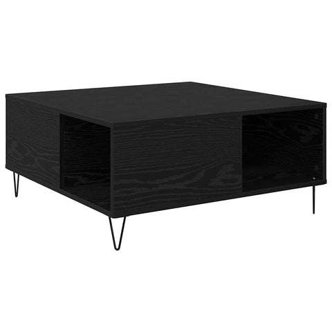 vidaXL Coffee Table Black oak 80 x 80 x 36.5 cm Engineered wood
